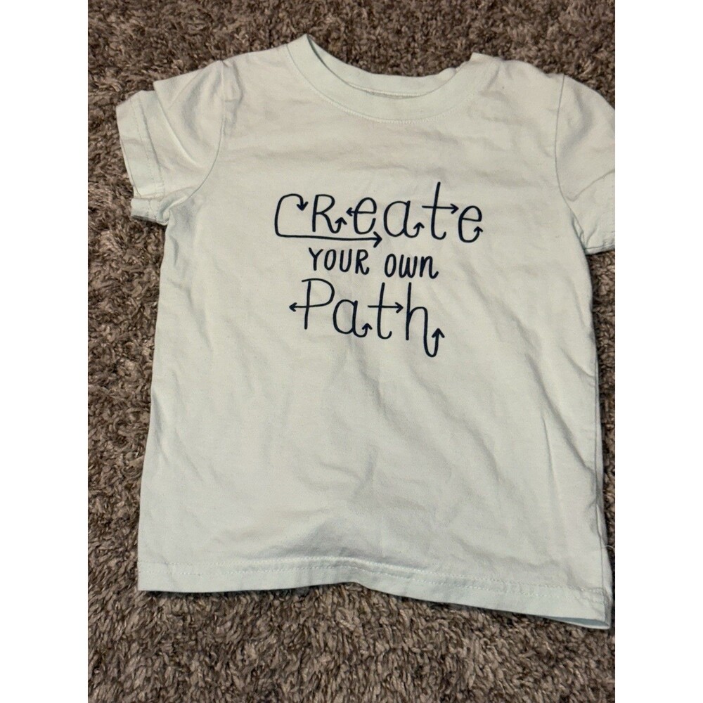 Cat & Jack Toddler Graphic T Shirt Create Your Own Path Light Blue Size 2T